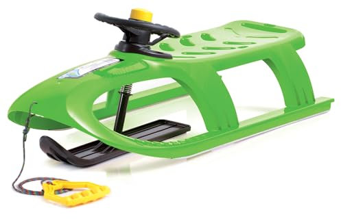 Tymar Schlitten mit lenkrad, Lenkschlitten für Kinder, Bob (BulletControl; Grün)