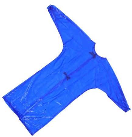 UKCOCO Waterproof Heavy-duty Long Sleeve Work Apron Blue Protective Clothing for Men and Women Suitable for Chemical Industry and Food Processing (large