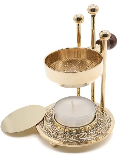 SonKo Weihrauchbrenner Räucherstövchen mit Sieb zum Räuchern und Meditation - spirituelle Geschenke zum Räuchern von Harz, weißer Salbei, Weihrauch oder Boswellia. Einstellbare Räucherpfanne