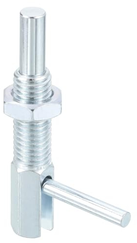 QUARKZMAN Perno Émbolo Indexable Retráctil M12 Émbolo Resorte | Y Perno Bloqueo Telescópico Con Tuerca, Acero Al Carbono, Con Cerrojo Cargado Por Resorte