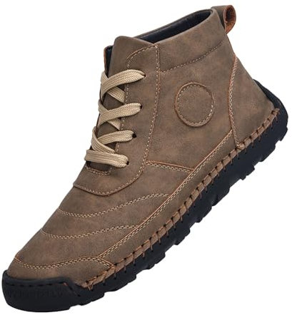 Ergonomischer, Wasserdichter & Schmerzlindernder Barfußschuh Ultra Bequeme und rutschfeste Barfussschuhe Herren Damen PU Leder Freizeitschuhe Fashion Outdoor Casual Schuhe