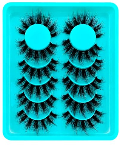 Clear Band Lot de 6 paires de cils artificiels, œil de chat, duveteux, 15 mm, aspect naturel, ondulés, aspect naturel (H02)