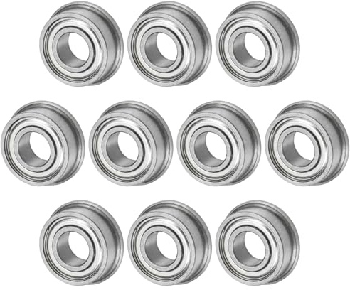 M METERXITY 10-Pcs MF115ZZ Roulement À Billes À Flasque, 5 x 11 x 4mm Double Blindage Métallique Acier Chromé (GCr15) Roulements À Flasque Pour Wheelbarrow/Printer/Fax Machines/Power Tools