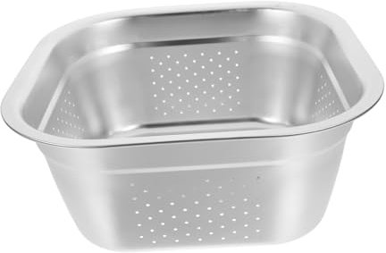 CLISPEED Bassin De Lavage Acier Inoxydable Robuste Pour Légumes Et Fruits Grand Récipient à Drainage Facile à Nettoyer Design De Place