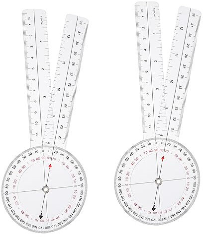 VILLFUL 2pezzi Righello Angolare Portatile Goniometro Spinale Strumento Di in Scala Goniometro Geometrico Righello Braccio Oscillante e Leggero