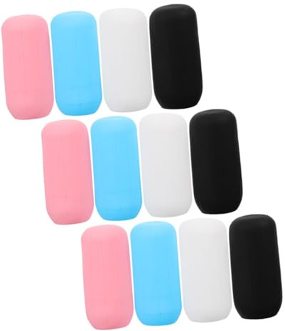 Veemoon 12pezzi Manicotti Elastici Per Viaggi in Silicone Copribottiglie Di Perdite Per Contenitori Da Viaggio Manicotti Per Flaconi Di Shampoo e Lozione Da Viaggio