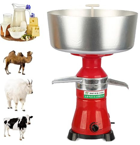 XSDAJSD Séparateur centrifuge électrique de Lait Frais de 80 l pour Lait de chèvre, de Vache ou Autres Produits laitiers, Corps en métal, Vitesse réglable