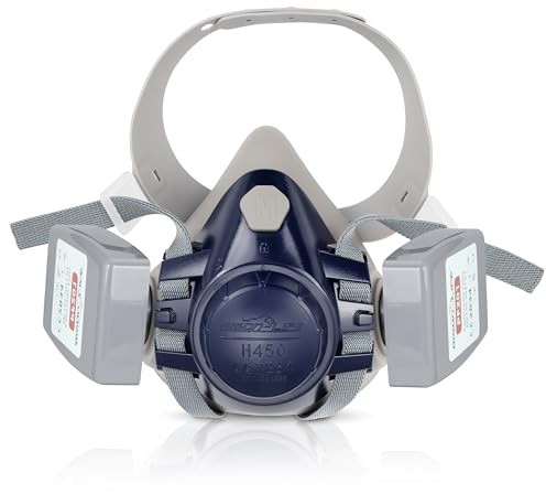 BISON LIFE ProAer Industrial Half Face Respirator Mask with Replaceable P3 Particulate Filters, Reusable Face Mask for Welding, Sanding, Grinding, Casting, and Mining – Heavy-Duty Protective Work Mask