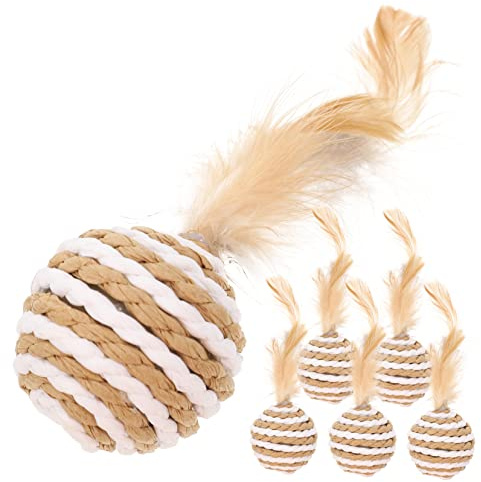 VILLFUL 6 pièces Jouets Chat Plumeaux pour Stimulants et Amusants Jouets Interactifs Dintérieur pour Garder Actifs et Forme Couleur Aléatoire Couleur Aléatoire