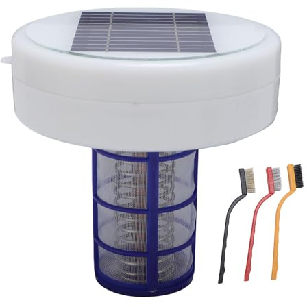 Denash Ioniseur de Piscine Solaire, Dispositif de Nettoyant de Piscine Automatique avec Panneau Solaire, pour Le Spa de la Piscine, pour Maintenir Un Environnement de Piscine Propre