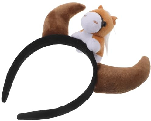 VICASKY Pferde Cosplay Stirnband mit Tierohren für Damen und Leichtes Haarband aus Stoff Braunes Bauernhof Accessoire für Neujahr 2026 und Festlichkeiten