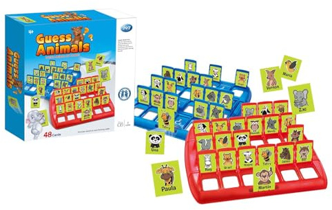 Generisch Familientier-Ratespiel – Tragbares Brettspiel Mit Ratekarten, Lustiges Interaktives Lernspielzeug | Unterhaltungsspiel Für Kinder, Teenager Und Erwachsene Zum Lernen Auf Partys Ab 3 Jahren