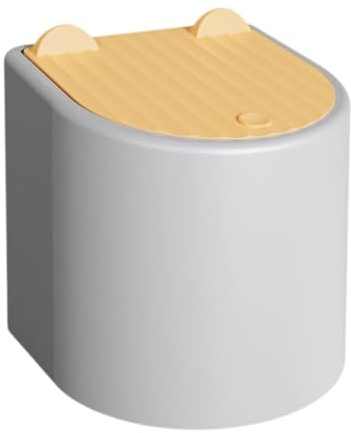Jiuvaso Mini Bidone Spazzatura Contenitore Lettiera Gatto Cestino Rifiuti Coperchio Ermetico Doppio Strato Materiale PP Adatto Scrivania, Grigio