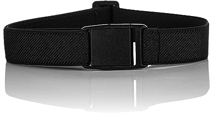 Olata Elastischer Kinder-Gürtel mit Kunststoffschnalle – Vollständig Verstellbar für 1-15 Jahre. Schwarz (5-15 Jahre)