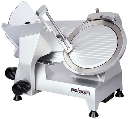 Paladin Equipment 12 Commercial Manual Meat Slicer, 2/5 HP Gravity Feed Electric Meat Slicer, deli meat cutter, Lunch Food Slicer, ham cutter with Adjustable Slicing for Semi-frozen Meat, Cheese