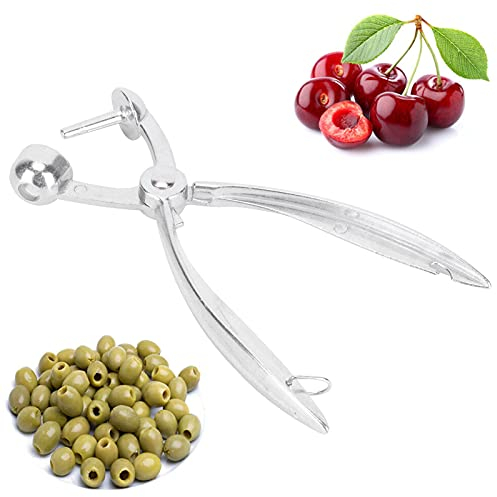 Guoshiy Cherry Corer, Herramienta para deshuesar Que Ahorra Trabajo, Duradera, fácil de aleación de Aluminio, Seguro para Quitar Aceitunas, Cerezas, Rojo, Fechas para Quitar el núcleo