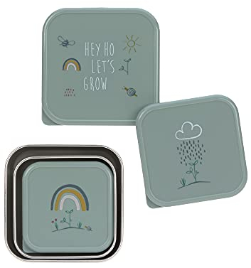 LÄSSIG Snackbox 3er Set Edelstahl 3 Stück Garden Explorer