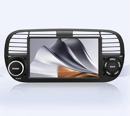 ESTOCK1 Android 14 autoradio navigatore COMPATIBILE per Fiat 500 Fiat Abarth 500 2007-2016 4/64 GB ROM Octa core Carplay GPS 7 USB WI-FI Bluetooth Mirrorlink color Nero CAR TABLET wi-fi radio