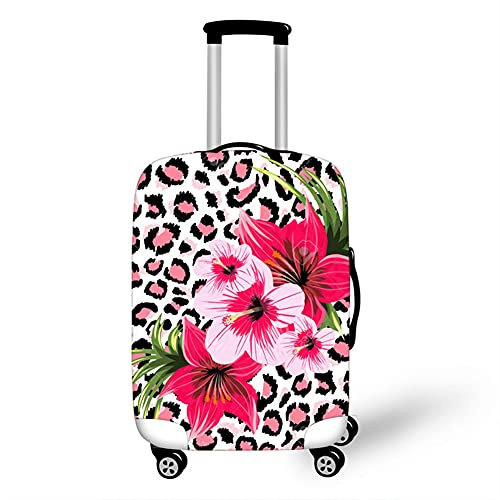 Surwin 3D Reise Kofferschutzhülle Waschbare Reisetasche Kofferbezug Elastisch Kofferhülle Gepäck Cover Reisekoffer Hülle Schutz Bezug Schutzhülle (Gefleckte Blumen,L (26-28 Zoll))