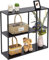 HDANI Konsolentisch, Beistelltisch, moderner Sofatisch,Schmaler Konsolentisch mit 3 Ablagen aus Metall, Wohnzimmer, Flur,80×25×75cm,schwarz