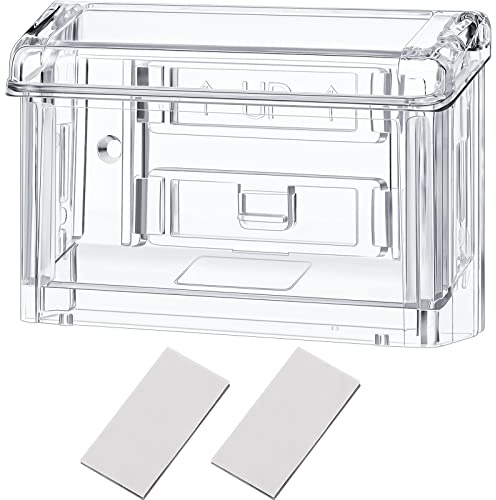 Vicenpal Outdoor Business Card Holder Wall Mount Acrylic Business Card Box Included Clear Holder Peel and Stick for Office Store Trucks Wall Outdoor 4.25 x 1.46 x 2.87 Inch (1 Piece)