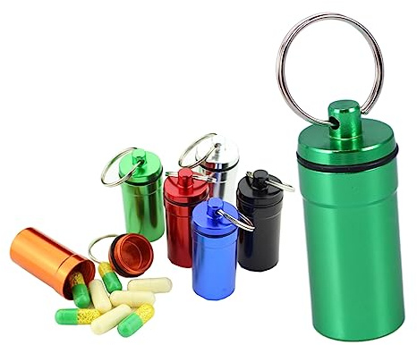 PLAFOPE Aluminium Alloy Mini Emergency Pill Box Portable Medicine Bottle Case for Outdoors