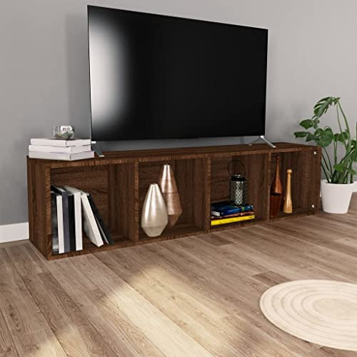 ZQQLVOO Raumteiler Regal Bücherregal Wand StandregalBücherschrank/TV-Schrank Braun Eichen-Optik 36x30x143 cm Geeignet für Schlafzimmer, Büro und Wohnzimmer