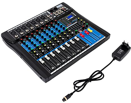 8 Kanal Dj Mischpult Mini Stereo Audio Mixer Mit Vier Arten Von Reverb UnabhäNgige LautstäRkeregelung Multifunktional Audiomixer FüR Musik Dinner Bar Und Aufnahmestudio