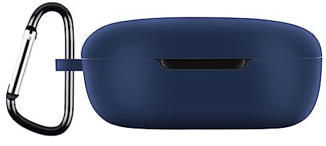 CRGANGZY Funda de silicona para auriculares portátil a prueba de polvo con mosquetón, accesorios para Redmi Buds 4 Lite (azul medianoche)