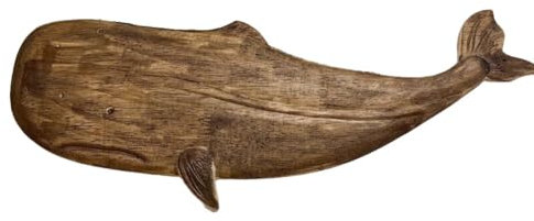 CosyCaya Statua di decorazione di pesci di mare in legno, statuetta di , ornamento di scultura, decorazione rustica, decorazione da appendere a parete, E