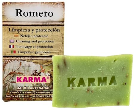 Jabón Artesano de Romero para Limpieza y Protección (100g) | Pastilla para Limpieza Corporal y de Manos Artesana Especial para Limpiar y Proteger las Energías.