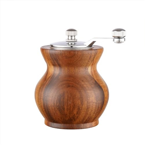 Felenny Manuelle Pfeffermühle aus Holz, Handkurbel, Salzmühle | Manuelle Pfefferkorn-Gewürzmühle mit langer Kurbel für Zuhause, Restaurant, Küche