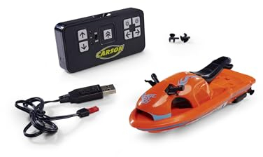 Carson 500108056 Nano Racer Jetski 2,4 GHz - Ferngesteuertes Boot, RC Boot, Ferngesteuertes Boot für Kinder und Erwachsene, inklusive Fernsteuerung, Orange