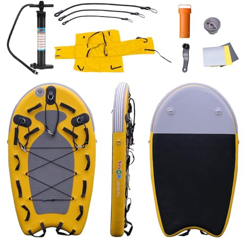SAYOK 73inx41inx5.9in Large Inflatable Rescue Inflatable Body Board Inflatable Floating Mat Inflatable Jet Ski Sled Board for Professional Emergency Rescue by Lifeguards,Fire&Rescue,Big Wave Surfing