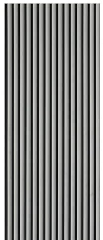 Tuda Grass Direct Velour Acoustic Wall Slatted 3D Panel Curved Slat - Grey - 240x60cm