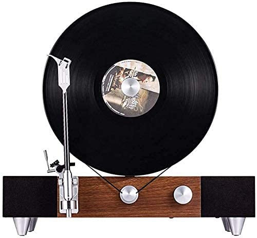 CAFIEDR Platine Vinyle Bluetooth Verticale Hi-FI&Home – Tourne-Disque Rapide – Fonction d'arrêt Automatique – Haut-parleurs stéréo intégrés triples amplifiés – Entrée Casque et Sorties RCA – Marron