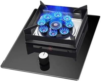 Cuisinière À Gaz Avec 1 Brûleur, Cuisinière À Gaz De Camping 5,2 KW, Cuisinière De Comptoir De Cuisine, Support À Casseroles En Fonte En Verre Trempé, Avec Protection Contre Les Flammes(NG)