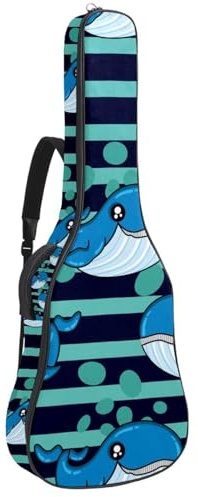 Eslifey Tasche für Akustikgitarre, tropische schwarze Blumen, verstellbarer Schultergurt, Gitarrenkoffer, Gigbag 101,6 cm, 104,7 cm, 106,7 cm, Mehrfarbig 4, 42.9x16.9x4.7 in, Taschen-Organizer