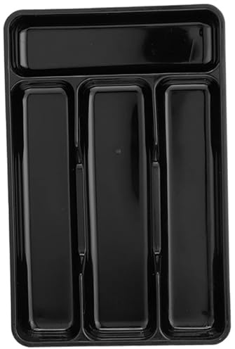 KYEQATY Porta di argenteria Piccola cucina Organizzatore di cassette per utensili Organizzatore in plastica Organizzatore per utensile Organizzatore di posate di posate Black