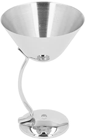 NOENNULL Bicchiere da cocktail Martini da 150 ml, in acciaio inox, placcato in rame, accessorio da bar (argento)