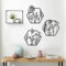 xiruiubao Decoracion Pared Metal,Flores Murales Decorativos Pared,3 Piezas Negro Adornos Pared Metalicos,Abstracto Flor Linea Cuadros de Metal para Dormitorio,Salon,Oficina,Cuadro Decorativo,Wall Art