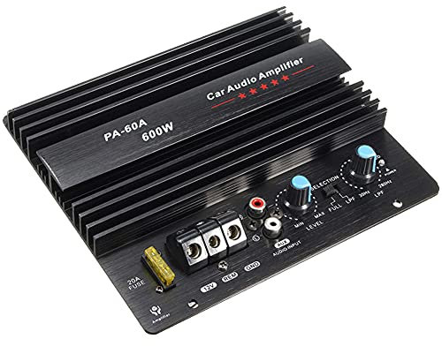 Qusedwey 12V 600W Car Amplifier Board PA-60A Subwoofer Circuit Module Car Power Amplifier,Black
