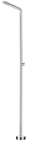 Mice - Ducha Exterior para Piscina - Jardin - SPA con Rociador Tubular de 42mm con una Altura 220 cm de Acero Inoxidable S316 Monofluido de 1 Via Agua Fria Color Acero Cepillado