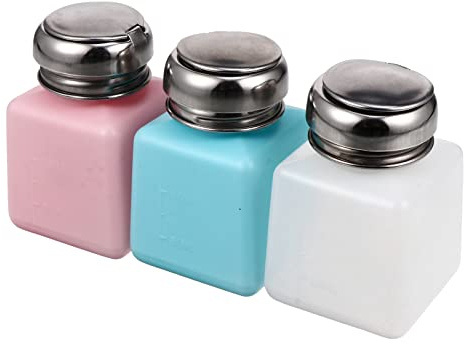 Ipetboom 3 Stück Nagellackentferner Druckflaschen 100 Ml Nachfüllbar Weiß Rosa Hellblau Pumpflasche Flüssigkeitspender Für Schönheit Kosmetik Mit Verduftungsschutz