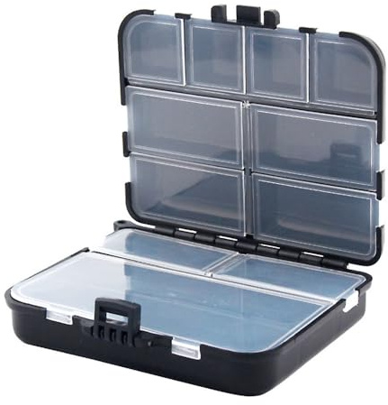 Caja de aparejos de pesca, caja organizadora de almacenamiento ajustable de doble cara impermeable con correa de transporte para pesca