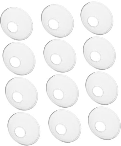 HIAKDOFT 12pcs Glass Fluted Taper Candle Drip Protector Wax Holder for Candles Decorative Wax Catcher Ring for Restaurant Hotel