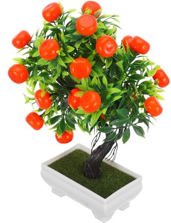 SOLUSTRE Künstliche Orange Bonsai Simulation Pflanze Faux Obst Baum Dekoration Desktop Schmuck Lebensechtes Für Heimwerkprojekte Und Innenraumgestaltung