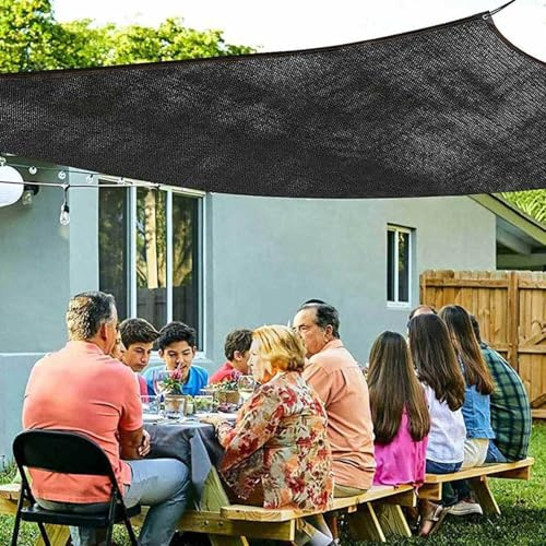 AuMarndi Telo Ombreggiante 3x4 Occhiellato Traspirante Vela Ombreggiante Rettangolare 90% Protezione Resistente UV Rete Parasole per Esterni per Esterno Giardino Terrazzo Balcone,black-3x4m
