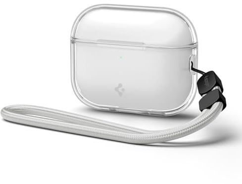 Spigen Liquid Crystal fodral för Apple AirPods Pro 3 | Slimmat kristallklart TPU-fodral med handledsrem för flexibelt vardagsskydd för 2025-modeller – Kristalhelder