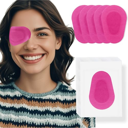 THSIREE Lot de 20 patchs adhésifs jetables et respirants pour enfants, pour amblyopie, sans latex, 7,5 x 5 cm, rose